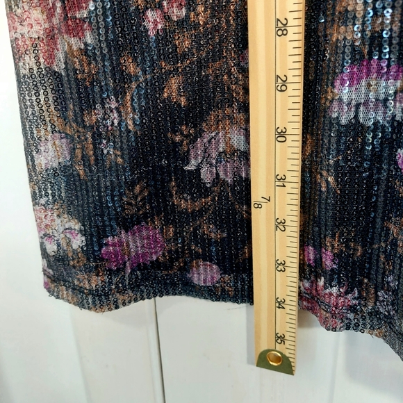 NWT Xhilaration Strappy Sequined Black Floral Mesh Cocktail Party Dress Sz M - Picture 13 of 14